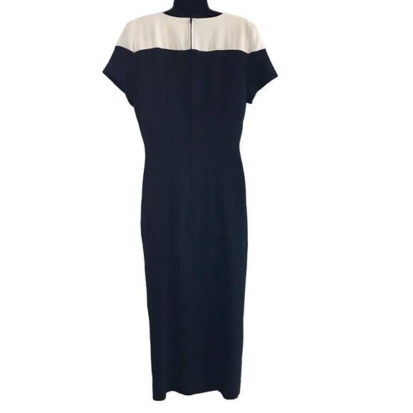 Vintage First Focus Black and White Dress 80s Size Medium 7/8 - Picture 3 of 7